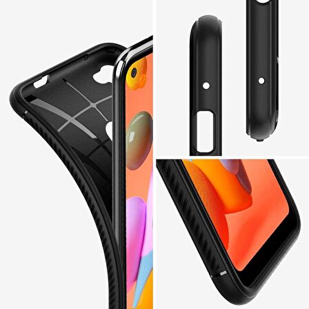 Spigen Galaxy M11 / Galaxy A11 Kılıf Rugged Armor Matte Black