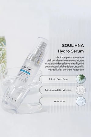 Soul HNA Hydro Serum, 30ml | Kuru Ciltler İçin, Hyaluronik Asit ve Niacinamid Serum