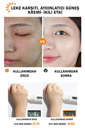 Korean Çil ve Leke Karşıtı Aydınlatıcı Vitamin Laser SPF 50+ PA+++ Yüksek Koruyuculu Güneş Kremi