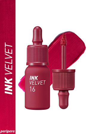 Yüksek Pigmentli, Kadife Görünümlü, Gün Boyu Kalıcı Tint Peripera Ink Velvet (16 Heart Fuchsia Pink)