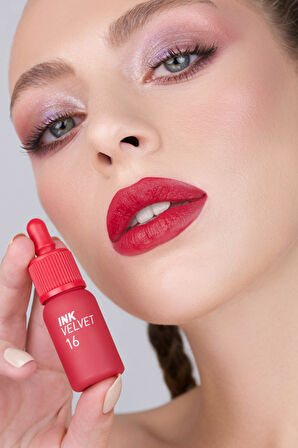 Yüksek Pigmentli, Kadife Görünümlü, Gün Boyu Kalıcı Tint Peripera Ink Velvet (16 Heart Fuchsia Pink)