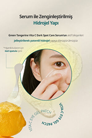 Yeşil Mandalina Özlü, Aydınlatıcı Göz Altı Maskesi GOODAL Green Tangerine Vita C Eye Gel Patch