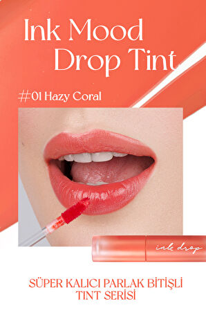 Canlı Renklerde Uzun Süreli Parlak Kalıcılık Sunan Tint Peripera Ink Mood Drop Tint (01 Hazy Coral)