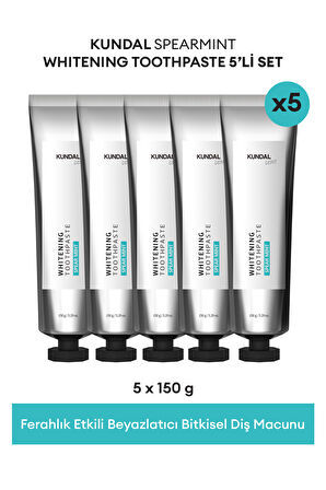 Ferahlık Etkili Beyazlatıcı Bitkisel Diş Macunu KUNDAL Whitening Toothpaste Set 150g (5 Adet)