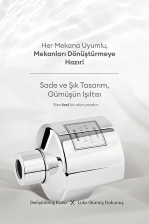 Parfüm Difüzörü Seçkin Gümüş Seri KUNDAL Perfume Diffuser Silver Edition 200ml 2Adet (Black Cherry)