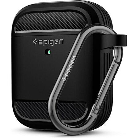 Spigen Apple AirPods 2/1 Nesil Uyumlu Kılıf Rugged Armor Black - ASD01117