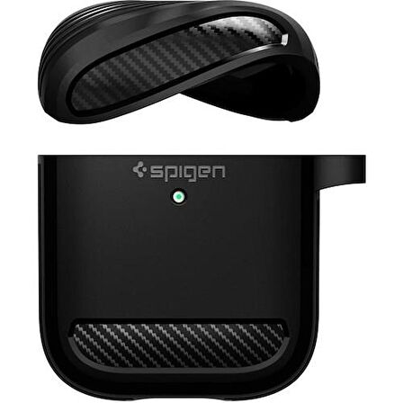 Spigen Apple AirPods 2/1 Nesil Uyumlu Kılıf Rugged Armor Black - ASD01117
