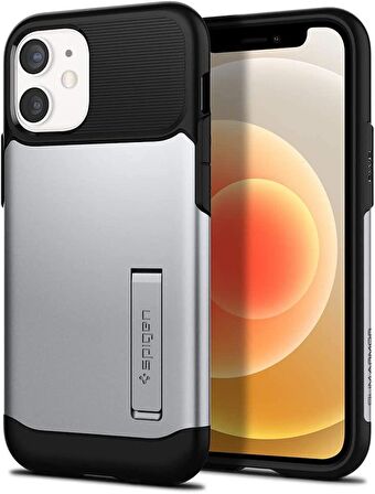 Spigen iPhone 12 Mini Kılıf Slim Armor Satin Silver