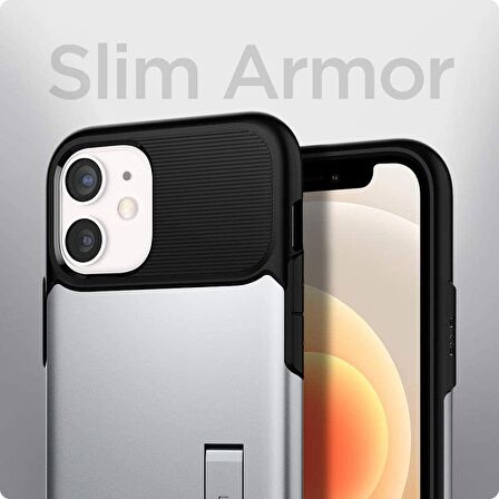 Spigen iPhone 12 Mini Kılıf Slim Armor Satin Silver