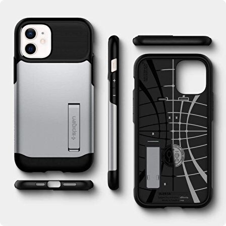 Spigen iPhone 12 Mini Kılıf Slim Armor Satin Silver