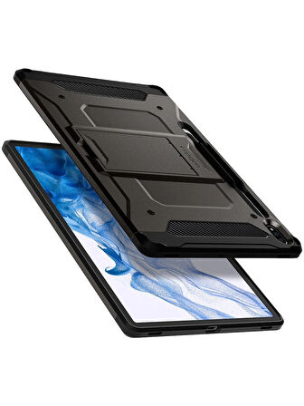 Spigen Galaxy Tab S8 Plus / S7 Plus Kılıf Tough Armor Pro Gunmetal - ACS01608