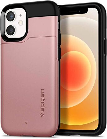 Spigen iPhone 12 Mini ile Uyumlu Kılıf Slim Armor CS Rose Gold