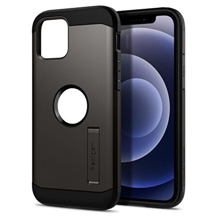 Spigen iPhone 12 Mini ile Uyumlu Kılıf Tough Armor Gunmetal