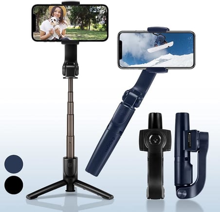 Spigen Gimbal Tripod Kablosuz Bluetooth Selfie Çubuğu + Taşıma Çantası S610W Siyah - AMP01862 - OUTLET
