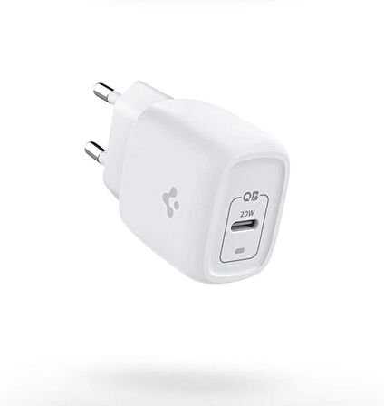Spigen ACH02071 USB 20 Watt Hızlı Şarj Aleti Beyaz