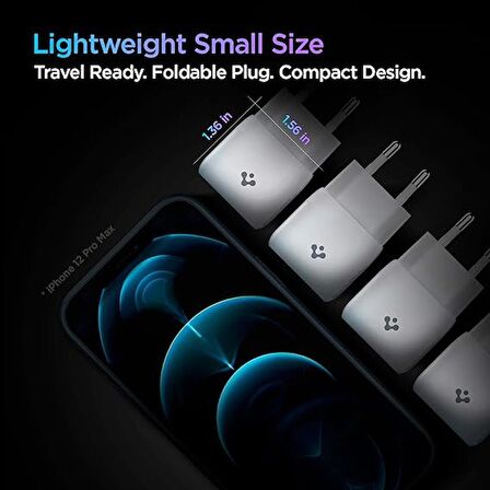 Spigen ACH02071 USB 20 Watt Hızlı Şarj Aleti Beyaz