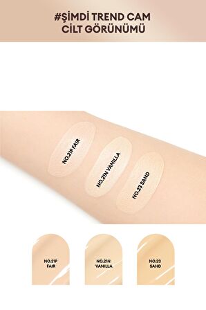 Yaşlanma Karşıtı Işıltılı ve Cam Cilt Görünüm Sunan  Cushion SPF37+++Glow Cushion Light (No.23 Sand)