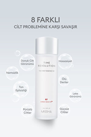 Fermante İçeriklere Sahip Aydınlatıcı & Nemlendirici Esans Time Revolution The First Essence 5x 50ml