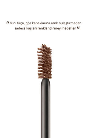 Doğal Görünüm Sağlayan İnce ve Üçgen Fırçalı Kaş Maskarası Ultra Powerproof Brow Mascara (Red Brown)