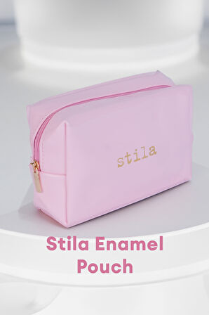 Şık ve Kullanışlı Parlak Yüzeyli Pembe Makyaj Çantası Stila Enamel Pouch (Pink)