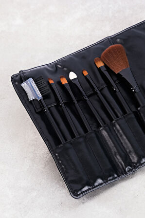 Profesyonel Makyaj Fırçası Seti + Özel Kılıf Black Brush Set