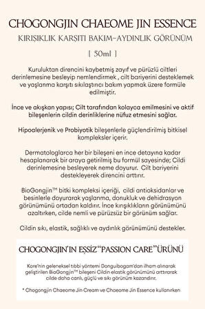 Derinlemesine Bakım Sağlayan, Cilde Sıkı Görünüm Veren Esans CHOGONGJIN Chaeome Jin Essence