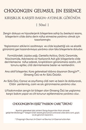 Yıpranmış Cildi Besleyen, Aydınlık ve Elastik Görünüme Yardımcı Esans CHOGONGJIN Geumsul Jin Essence