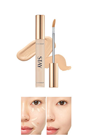 İnce Dokulu Pürüzsüz Görünüm Sağlayan Concealer Stay Tip Concealer High Cover 21N(Vanilla)