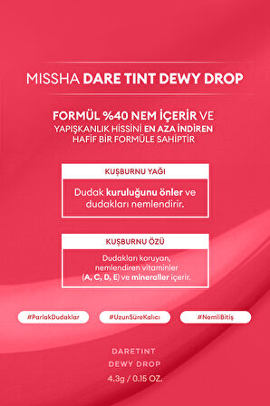 Uzun Süre Kalıcı, Nemli Bitiş Sunan Parlak Tint Dare Tint Dewy Drop (Heart Syrup)