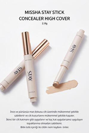 Yüksek Kapatıcı ve Uzun süre Kalıcı Stick Concealer Stay Stick Concealer High Cover 21P (Fair)