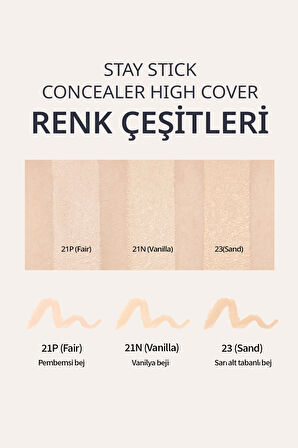 Yüksek Kapatıcı ve Uzun süre Kalıcı Stick Concealer Stay Stick Concealer High Cover 21P (Fair)