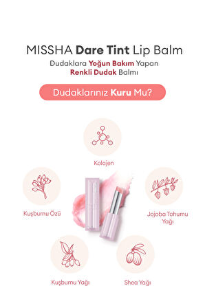 Dudaklara Yoğun Bakım Yapan Renkli Dudak Balmı Dare Tint Lip Balm (Pink Chou)