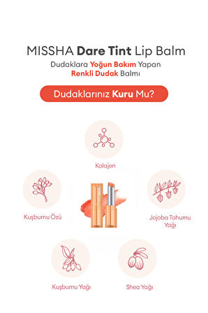 Dudaklara Yoğun Bakım Yapan Renkli Dudak Balmı Dare Tint Lip Balm (Coral Look)