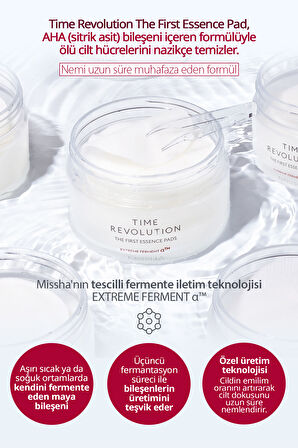 Yaşlanma Karşıtı Bakım Sunan Fermente İçeriklere Sahip Ped Time Revolution The First Essence Pad