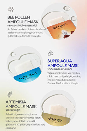 10 Farklı Hyalüronik Asit Kompleksi İçeren Nemlendirici Yaprak Maske Super Aqua Ampoule Mask