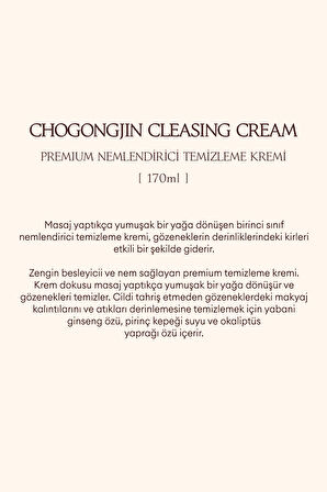 Kuru ve Hassas Ciltler İçin Derinlemesine Bakım Sağlayan Temizleme Kremi CHOGONGJIN Cleansing Cream