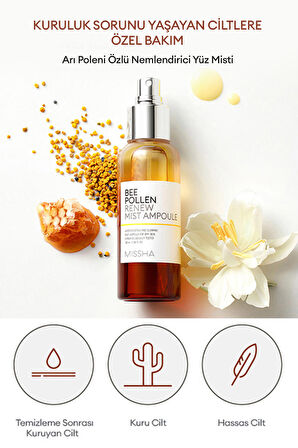 Yıpranmış Cansız Ciltler İçin Arı Poleni İçerikli Ampül Mist Bee Pollen Renew Ampoule Mist