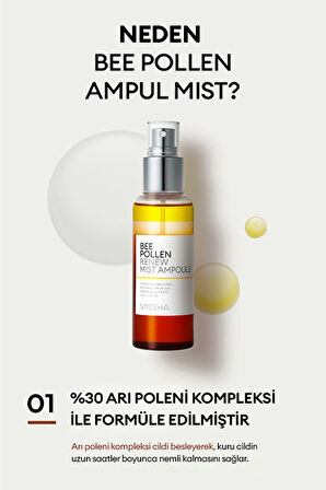 Yıpranmış Cansız Ciltler İçin Arı Poleni İçerikli Ampül Mist Bee Pollen Renew Ampoule Mist