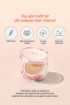 24 Saat Kalıcı Esans İçeren Nemlendirici Cushion A'PIEU Waterlock Cushion (21N) SPF50+/PA++++