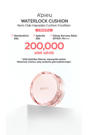 24 Saat Kalıcı Esans İçeren Nemlendirici Cushion A'PIEU Waterlock Cushion (21N) SPF50+/PA++++