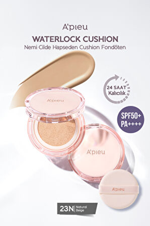 24 Saat Kalıcı Esans İçeren Nemlendirici Cushion A'PIEU Waterlock Cushion (23N) SPF50+/PA++++