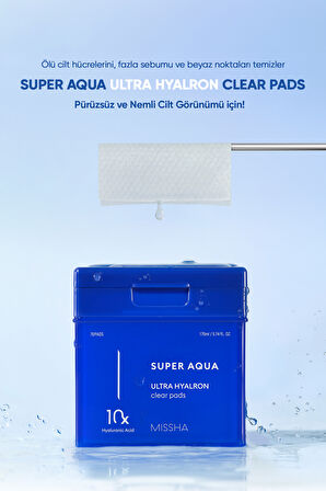 Peeling Etkili Nemlendirici Cilt Bakım Pedi Missha Super Aqua Ultra Hyalron Clear Pads