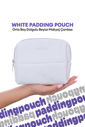 Orta Boy Dolgulu Beyaz Makyaj Çantası MISSHA White Padding Pouch