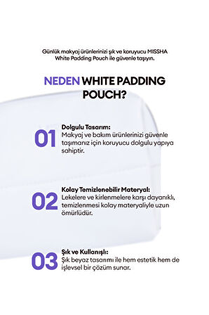 Orta Boy Dolgulu Beyaz Makyaj Çantası MISSHA White Padding Pouch