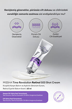 Kırışıklık Karşıtı, Retinol İçerikli Bakım Kremi Time Revolution Retinol 500 Shot Cream
