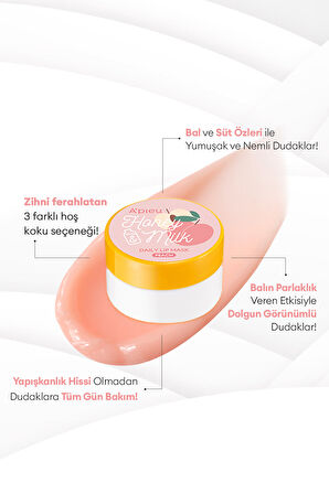 Bal ve Süt Özlü Besleyici Nemlendirici Dudak Maskesi A'PIEU Honey & Milk Daily Lip Mask Peach