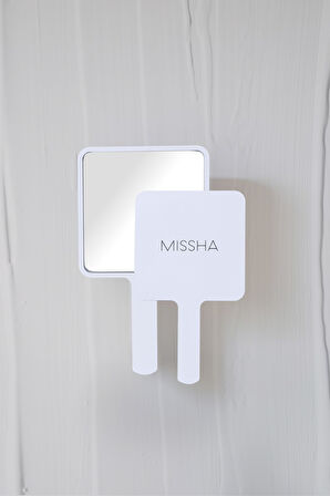 Şık Tasarımlı Beyaz El Aynası Mirror Square (White)