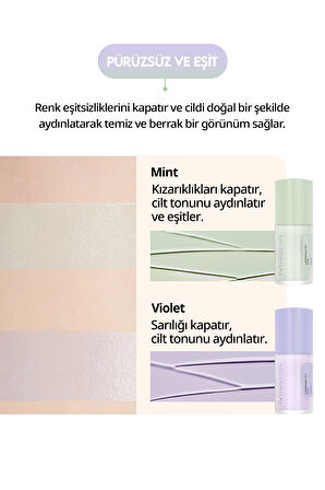 Renk Eşitsizliklerini Nötrleyen Pürüzsüzleştiren Nemlendirici Makyaj Bazı Layering Fit Base (Violet)