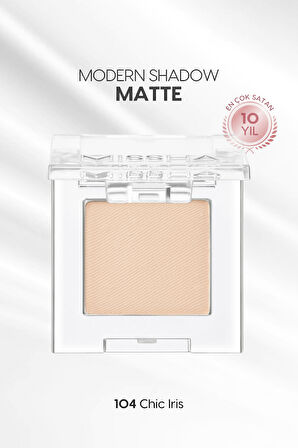 Yumuşak Dokulu, Dökülme Yapmayan Mat Tekli Göz Farı Modern Shadow Matte (104 Chic Iris)