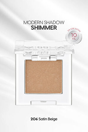 Uzun Süre Kalıcı Kolay Uygulanan Işıltılı Tekli Far Modern Shadow Shimmer (206 Satin Beige)